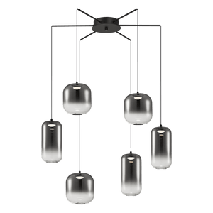 Misty Morning Cluster LED Pendant Light - Black — transparent background