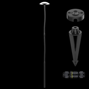 24V LED Mushroom Spike Light Gold Finish