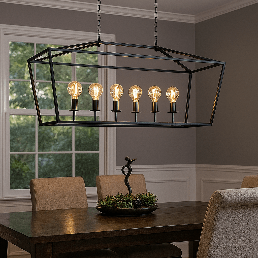 Delport Rectangular Ranch Iron Pendant