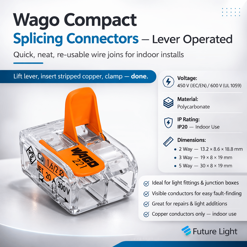 Wago Compact Splicing Connectors - Lever Operated
