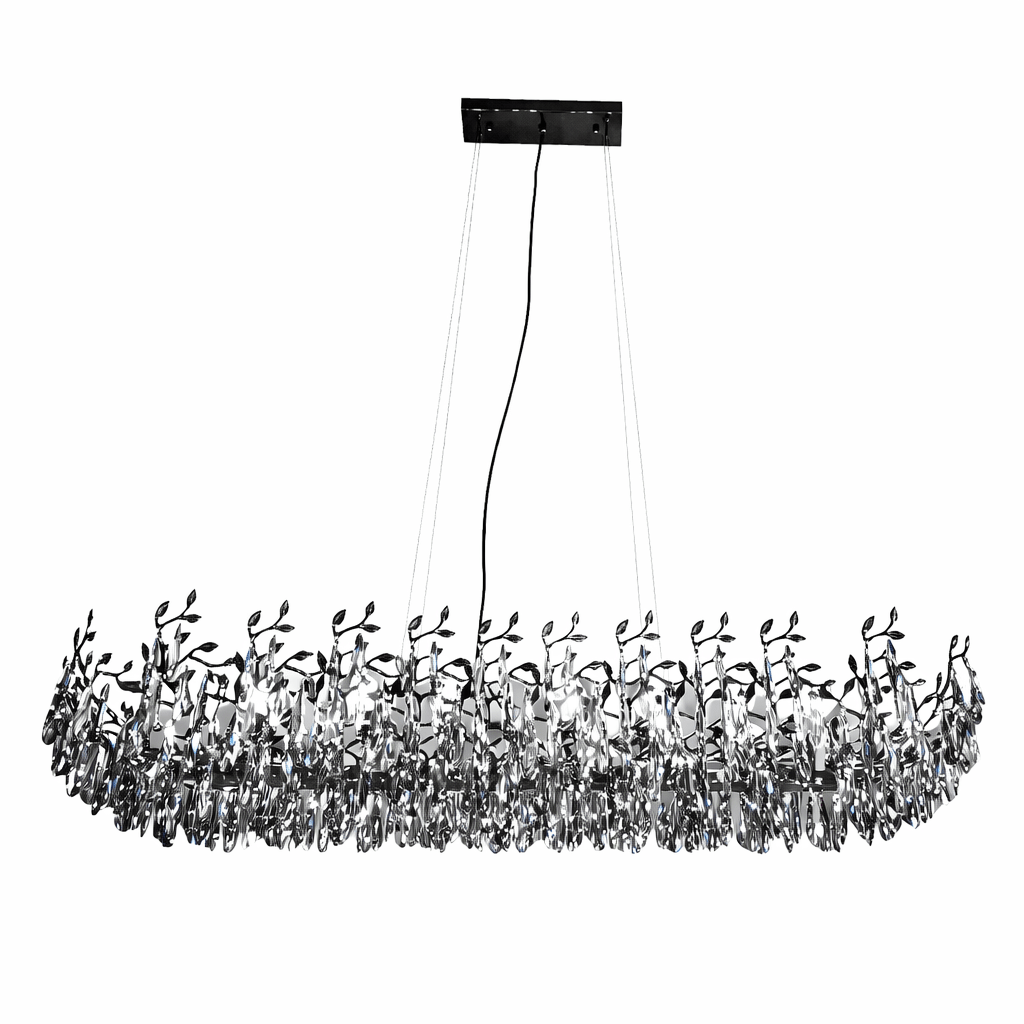 Rialto Gloss Black & Smoke Crystal Chandelier - 14 Light