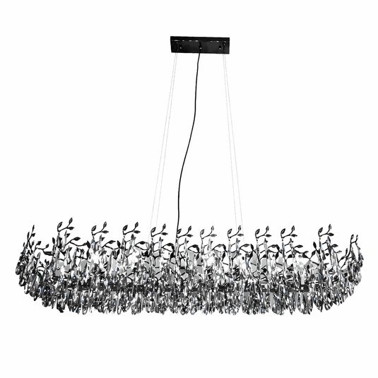 Rialto Gloss Black & Smoke Crystal Chandelier - 14 Light