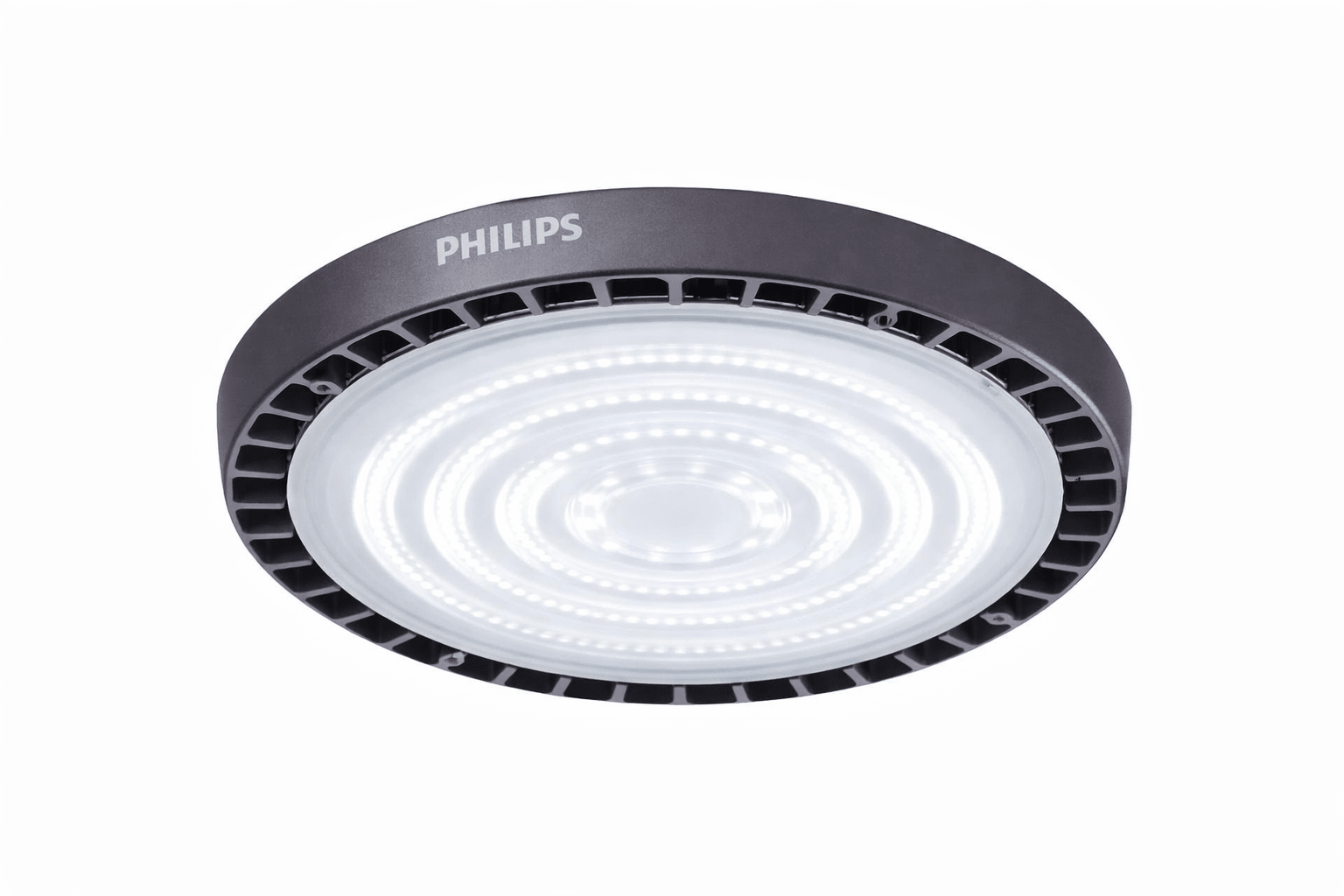 Philips high-bay light fixture on a white background