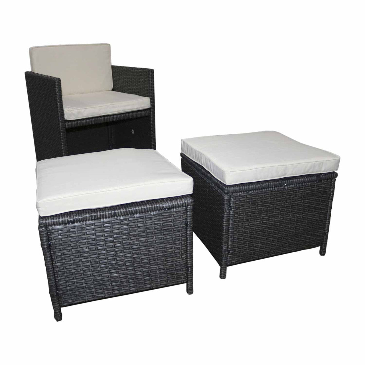 8 - Piece Grey & White Rattan Outdoor Patio Furniture Set - Future Decor