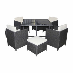 8 - Piece Grey & White Rattan Outdoor Patio Furniture Set - Future Decor