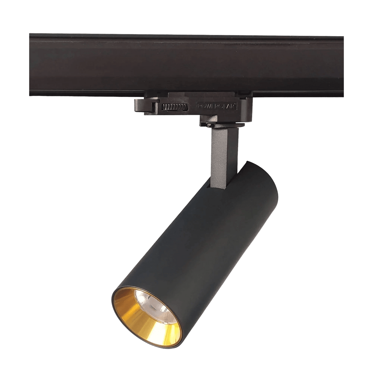 10W LED 3 Wire Track Light with Gold Inner - Black — transparent background