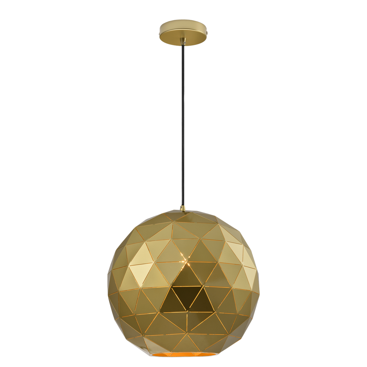 Gold Laser Cut Pendant Light Large — transparent background