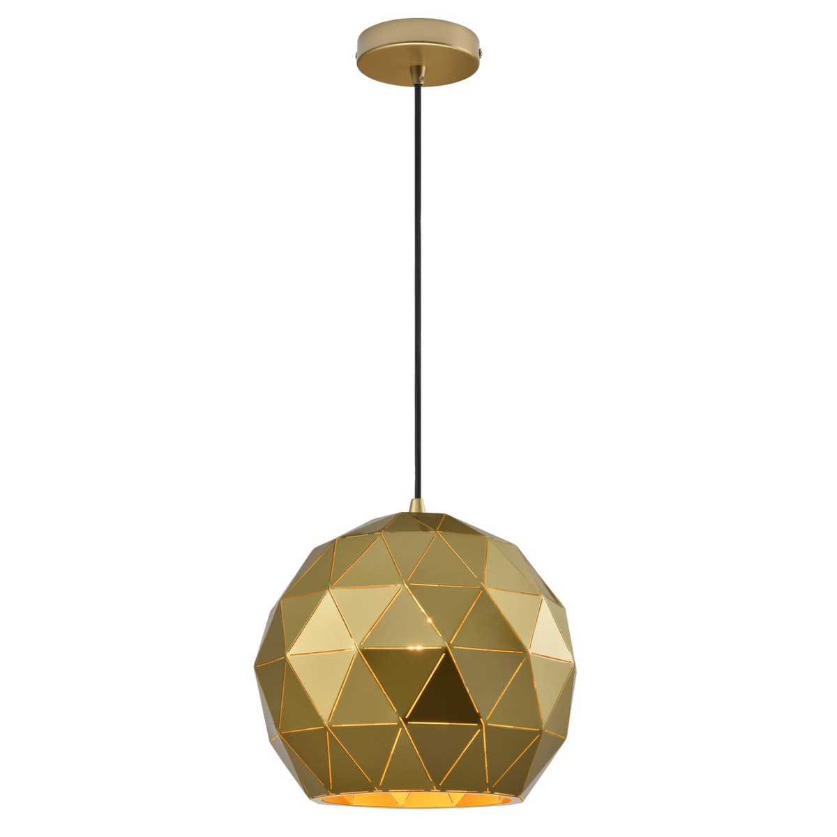 Gold Laser Cut Pendant Light Medium — transparent background