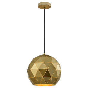 Gold Laser Cut Pendant Light Medium — transparent background