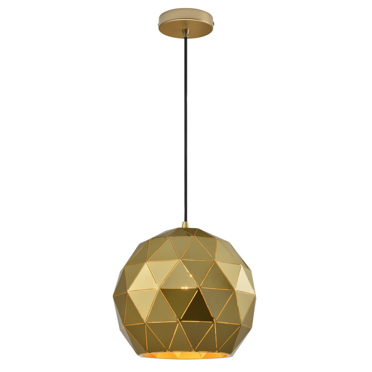 Gold Laser Cut Pendant Light Medium — white background
