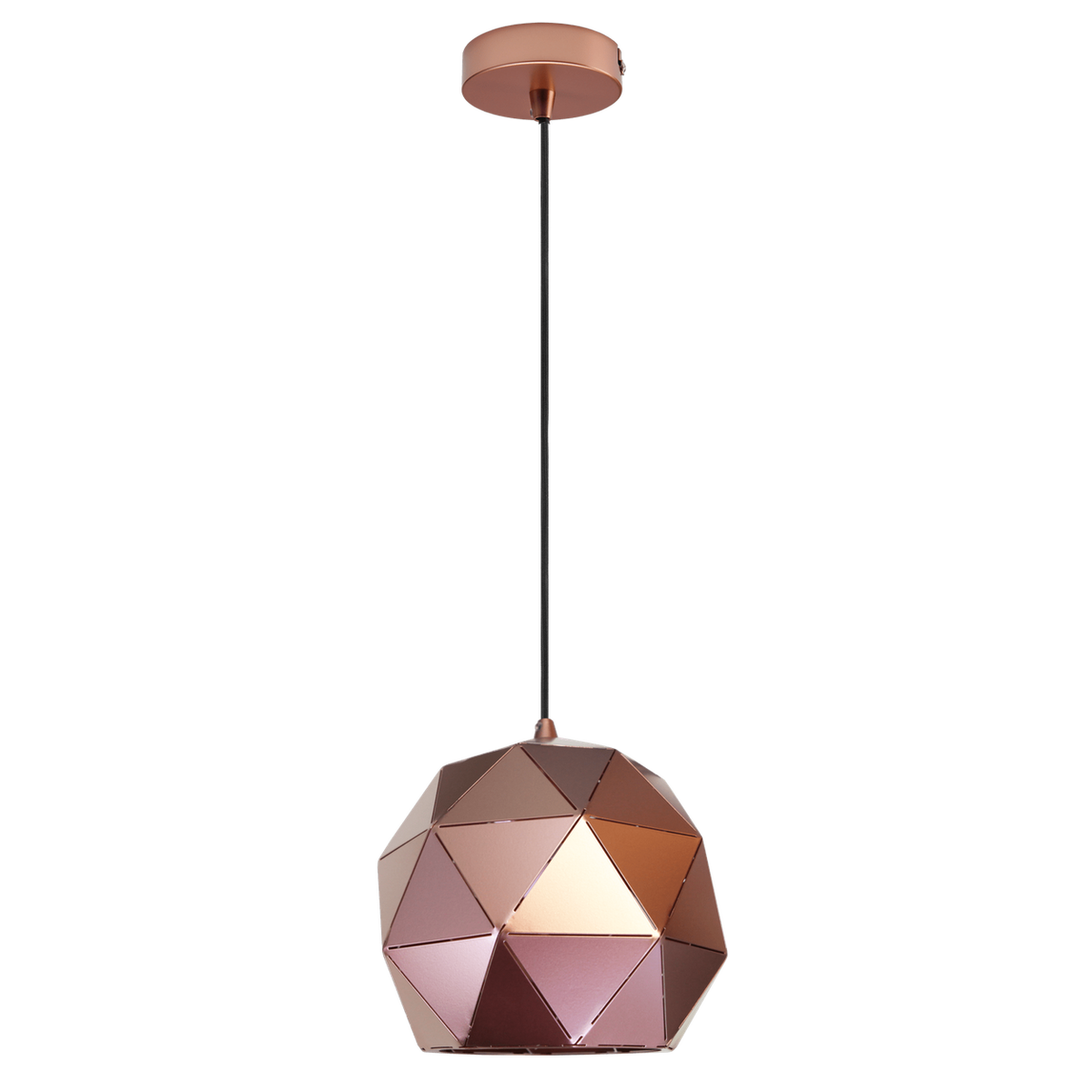 230V 40W E27 Small Laser Cut Metal Ball Pendant, Copper — transparent background