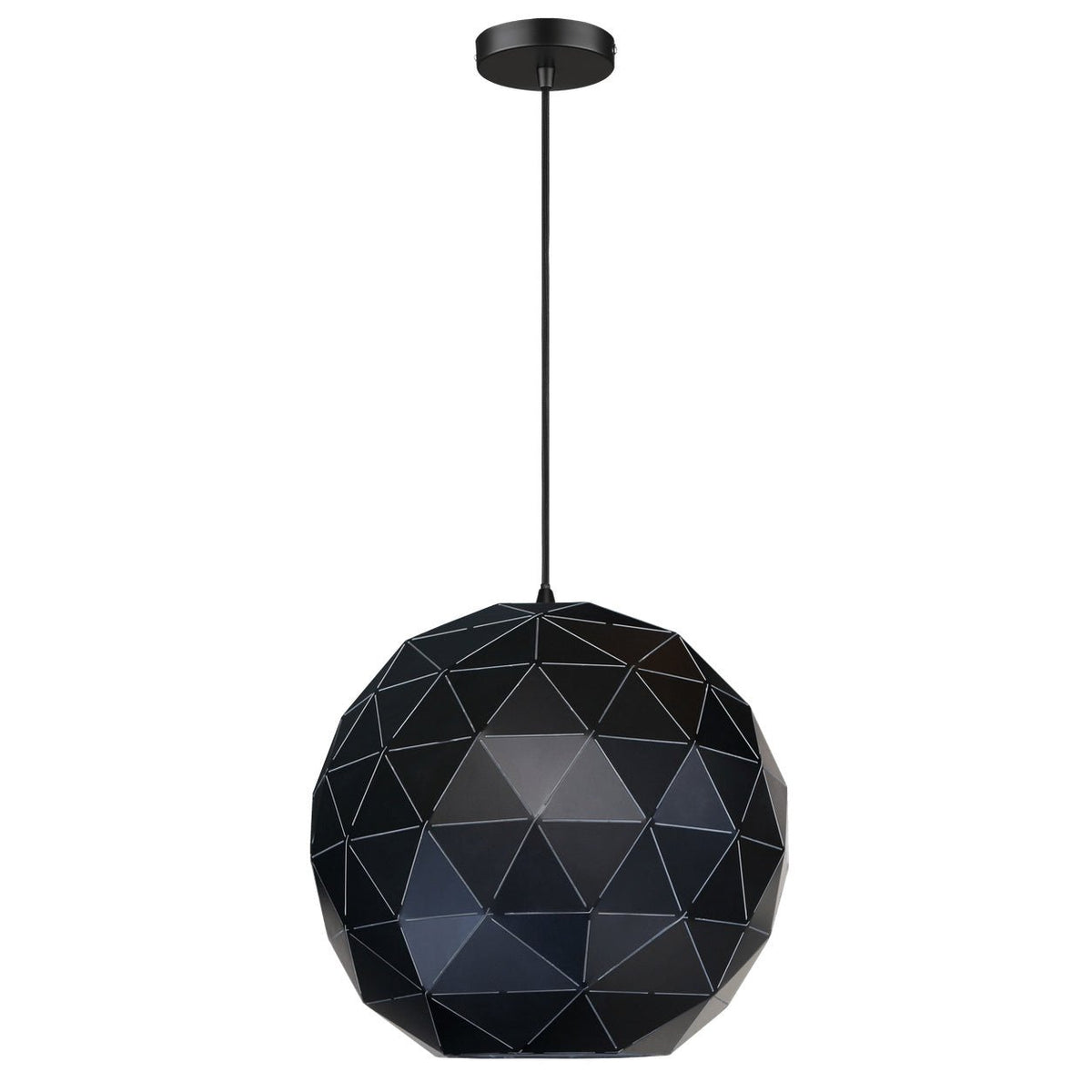 Black Laser Cut Pendant Light Large — white background