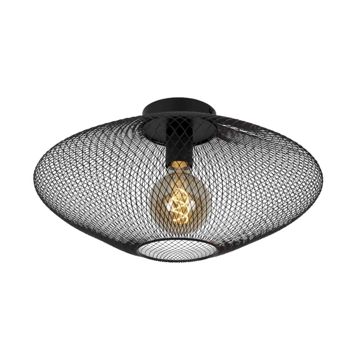 230V 40W E27 Mesh Ceiling Fitting - Black — transparent background