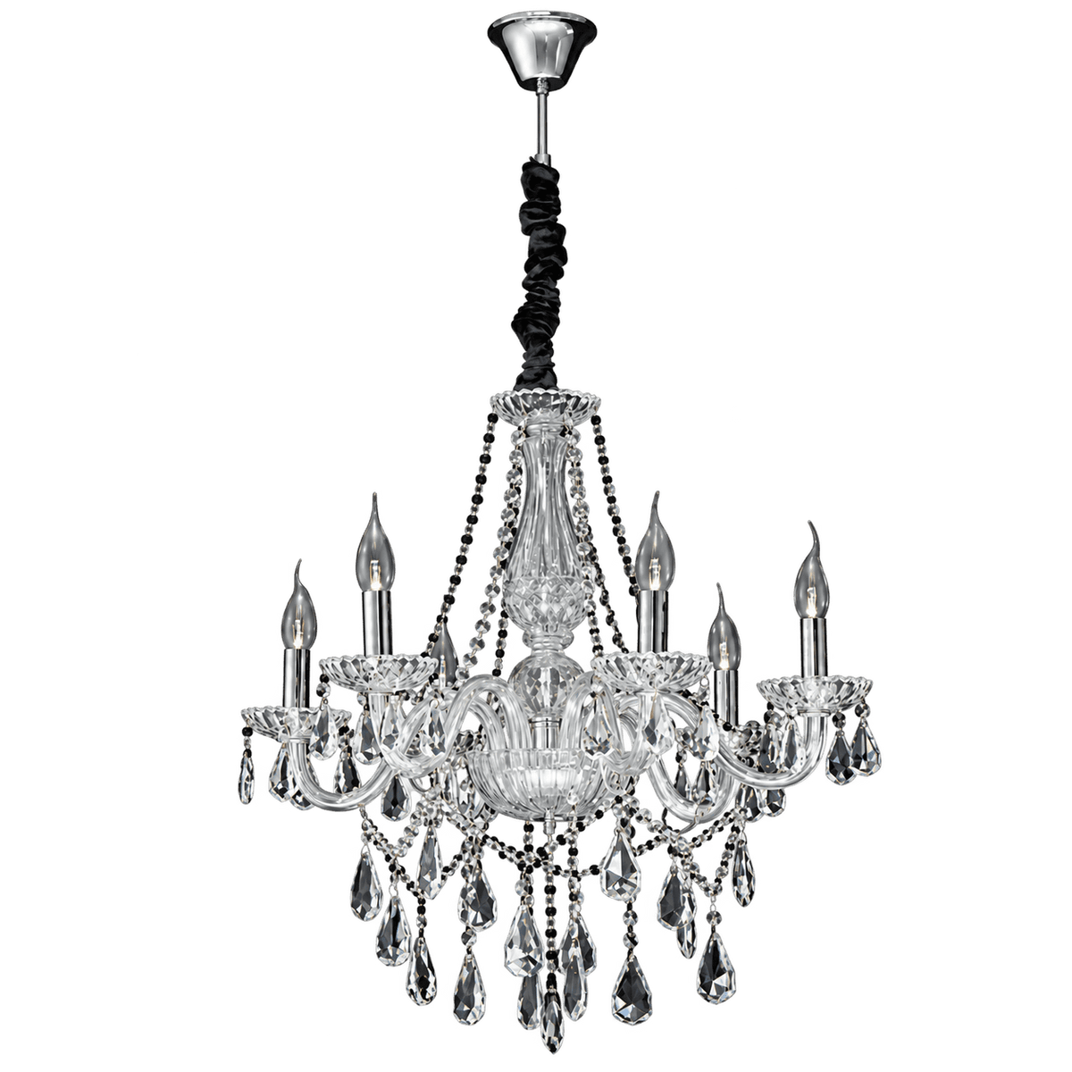 6 Arm K9 Crystal Chandelier