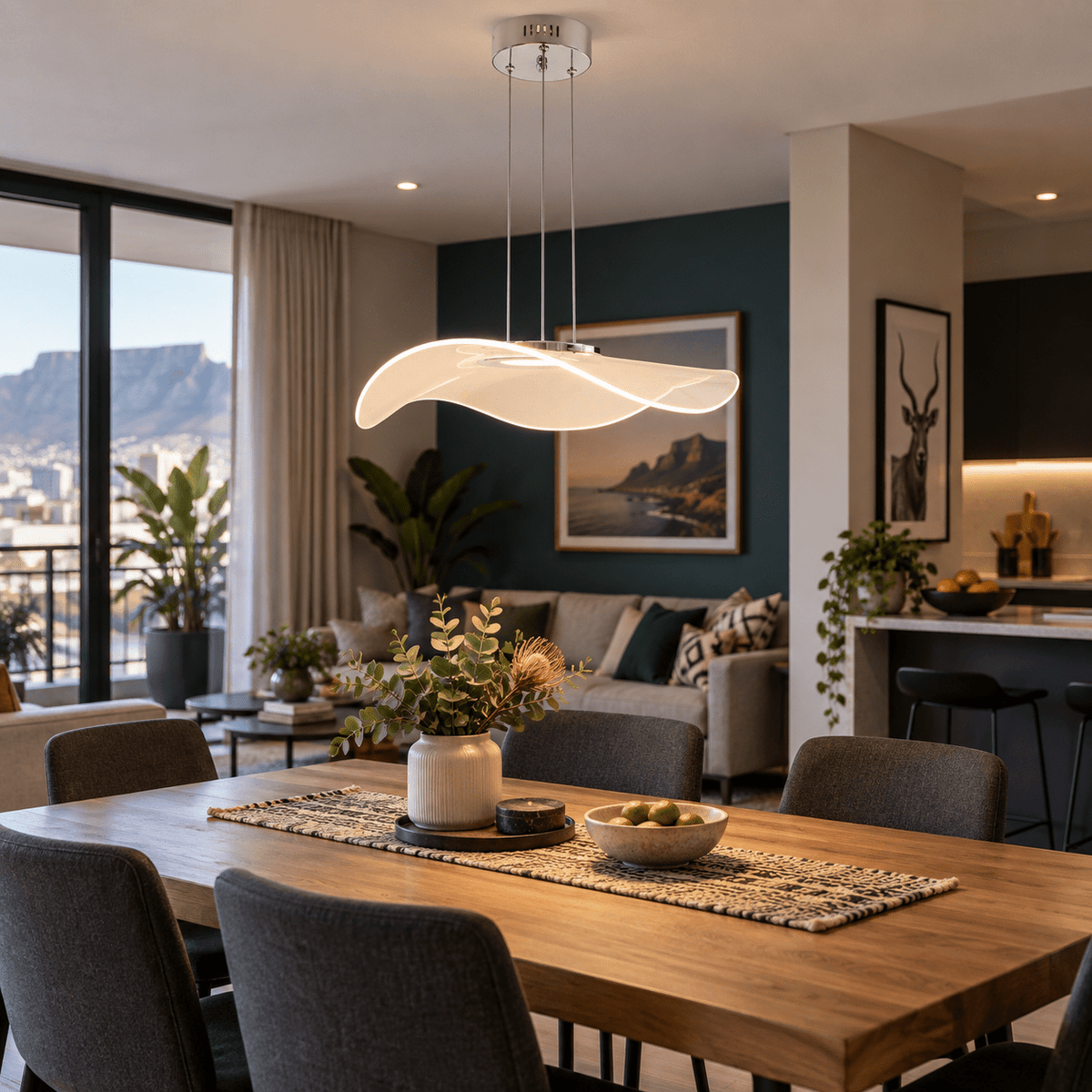 Ray Acrylic CCT LED Pendant Light lifestyle scene 1