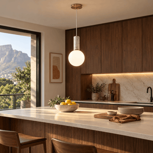 Otto White Marble Pendant Light lifestyle — Lifestyle Scene