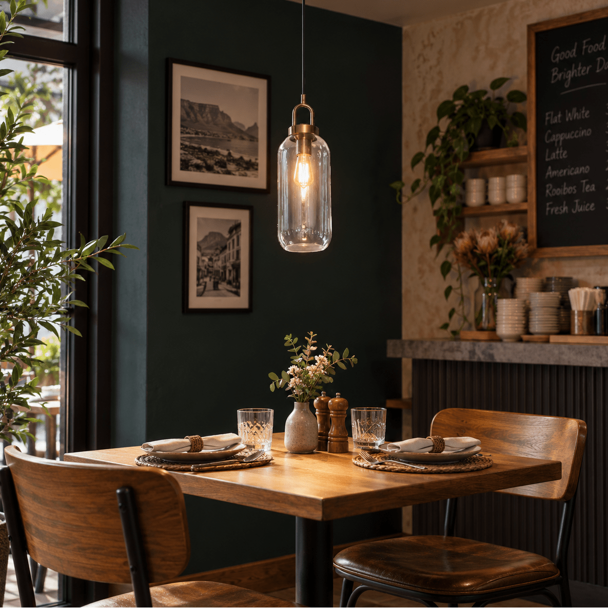 Nougat Glass Antique Brass Pendant Light lifestyle — Lifestyle Scene