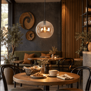 Amber Large Glass Ball Pendant Light lifestyle scene 2