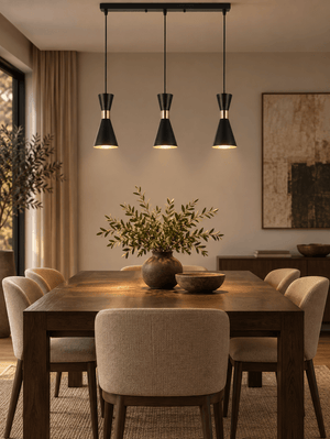 Carrington 3 Light Black & Gold Pendant Light lifestyle image 1