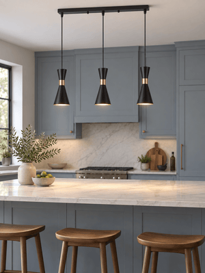 Carrington 3 Light Black & Gold Pendant Light lifestyle image 2