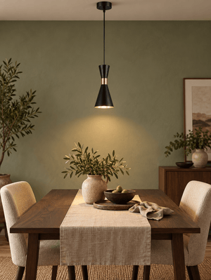 Carrington 1 Light Black & Gold Pendant Light lifestyle image 1