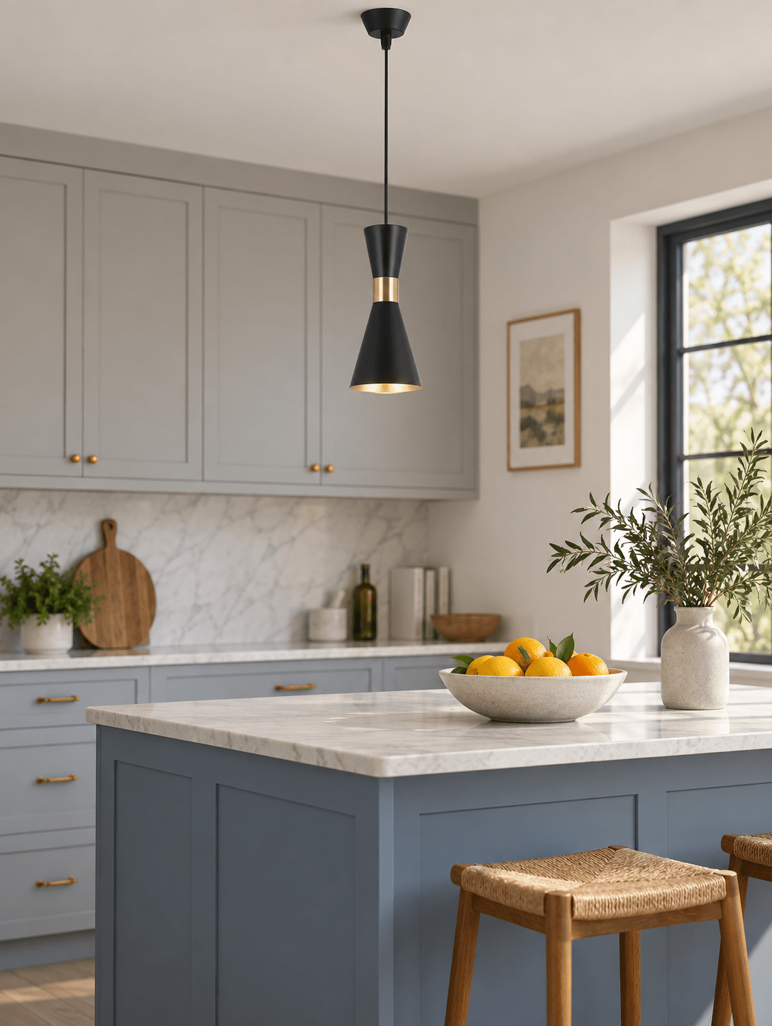 Carrington 1 Light Black & Gold Pendant Light lifestyle image 2