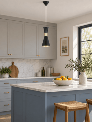 Carrington 1 Light Black & Gold Pendant Light lifestyle image 2