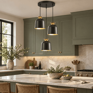 Whoa 3 Light Black & Gold Pendant Light lifestyle image 1