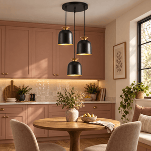 Whoa 3 Light Black & Gold Pendant Light lifestyle image 3