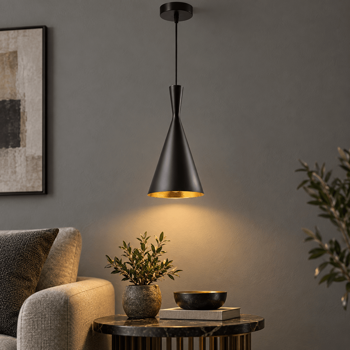Wicked Black & Gold Pendant Light lifestyle image 3