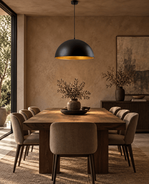 Vogue Black & Gold Dome Pendant Light lifestyle image 1