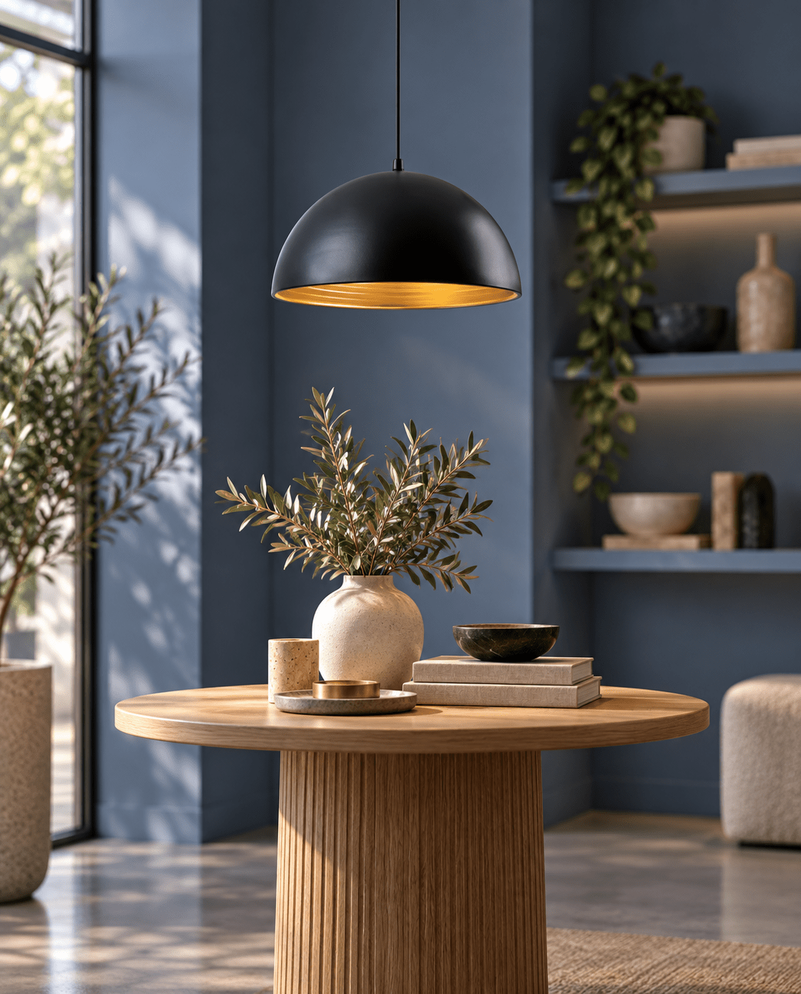 Vogue Black & Gold Dome Pendant Light lifestyle image 4