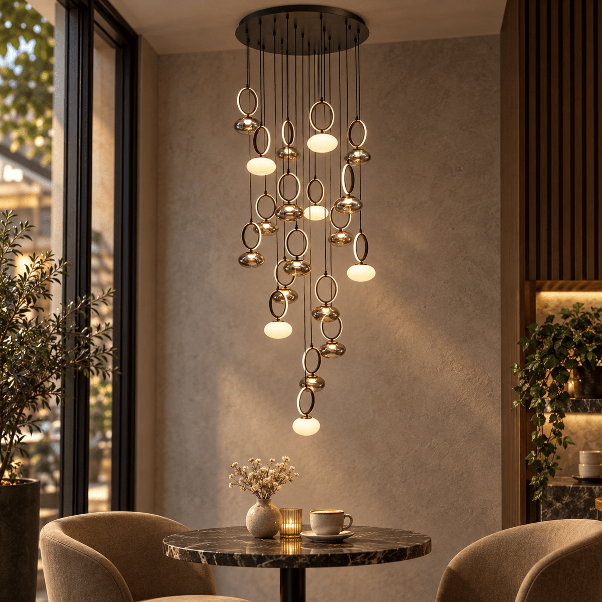 Bayor Black, Opal & Smoke Cluster Pendant Light lifestyle image 3