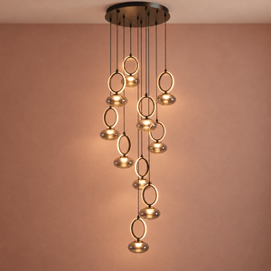 Bayor Black & Smoke Cluster Pendant 10 Light lifestyle image 3