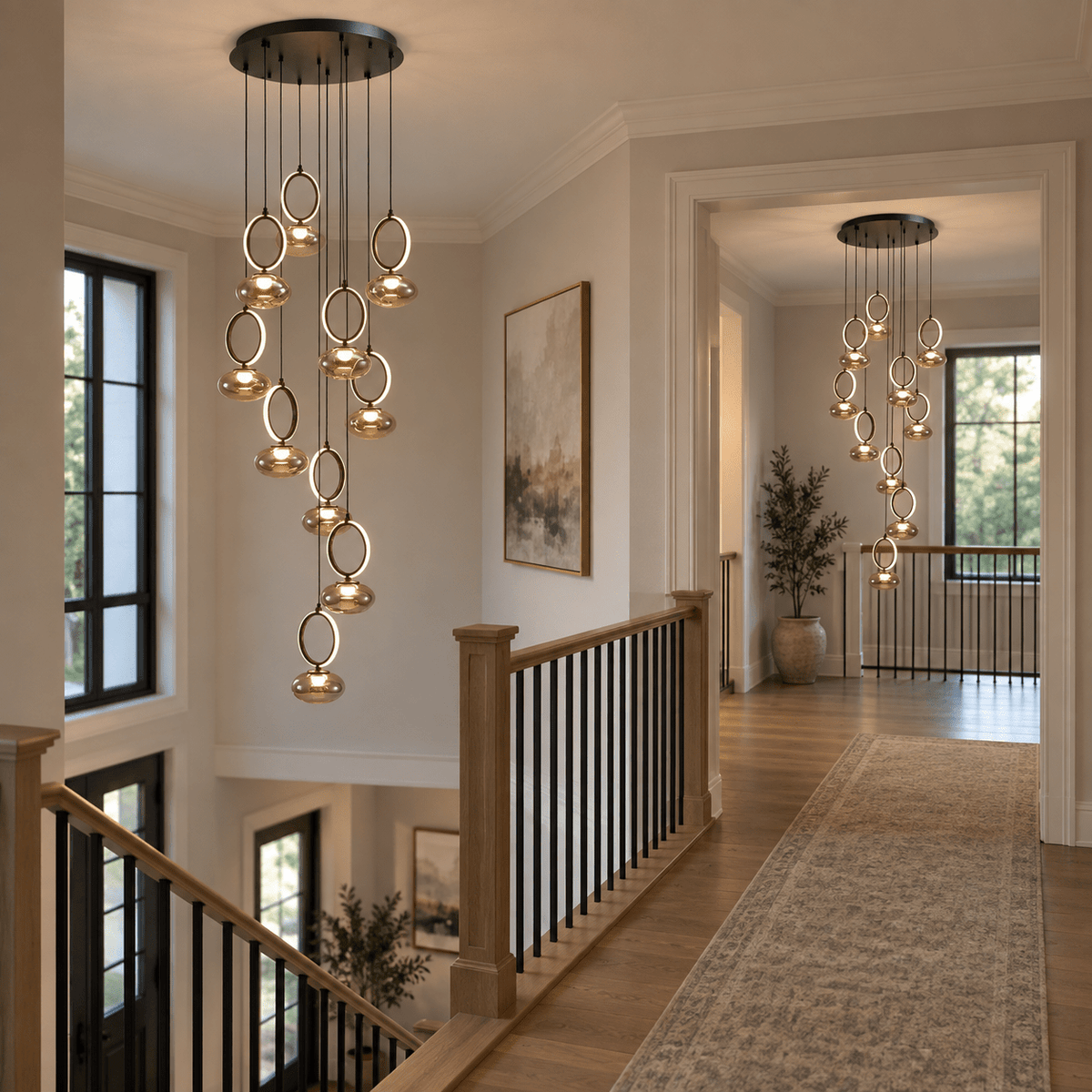 Bayor Black & Smoke Cluster Pendant 10 Light lifestyle image 4
