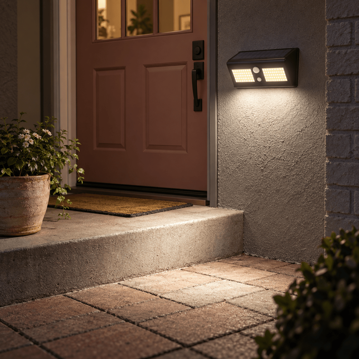 Ultra Bright Solar Wall Light lifestyle image — scene 1