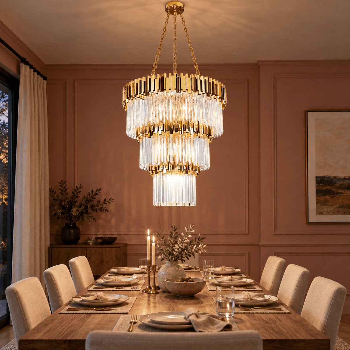 Supreme Large Gold Chandelier lifestyle image — scene 1