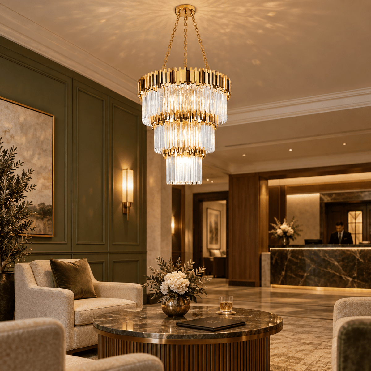 Supreme Large Gold Chandelier lifestyle image — scene 2