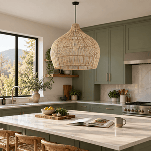 Large Bamboo Dome Pendant lifestyle image — scene 2