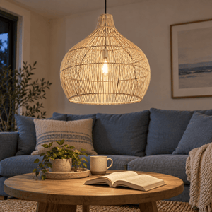 Medium Bamboo Dome Pendant lifestyle image — scene 3