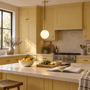 Croquet Small Pendant Light — Kitchen island prep glow
