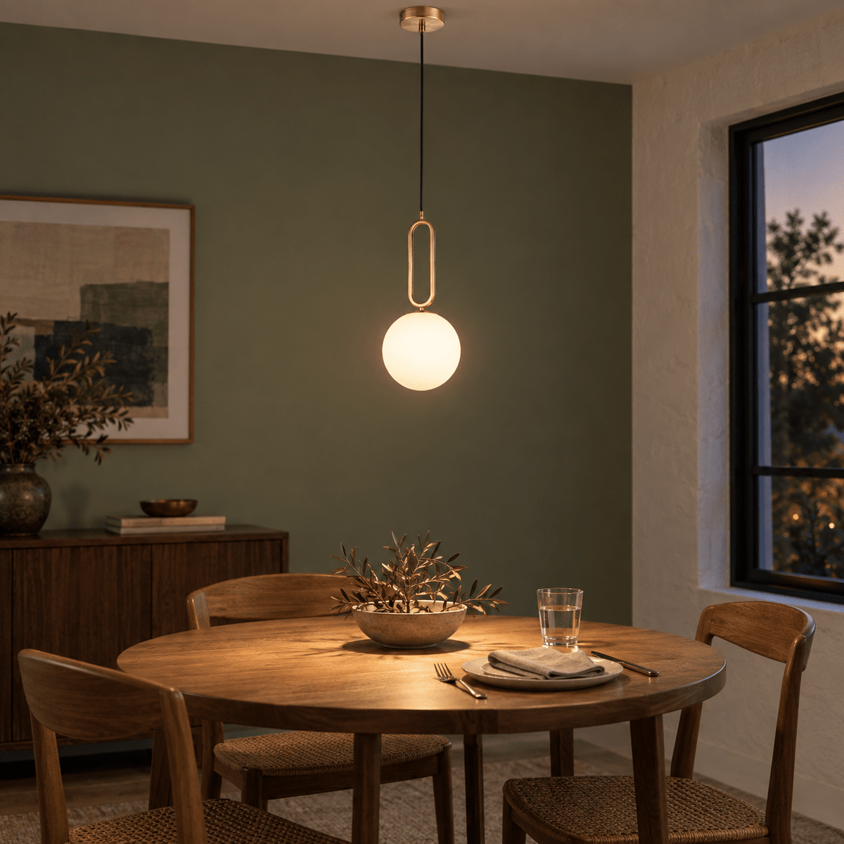 Croquet Small Pendant Light — Dining table centerpiece in a small lounge