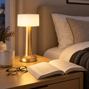 Beacon Gold Rechargeable Table Lamp, lifestyle scene 1