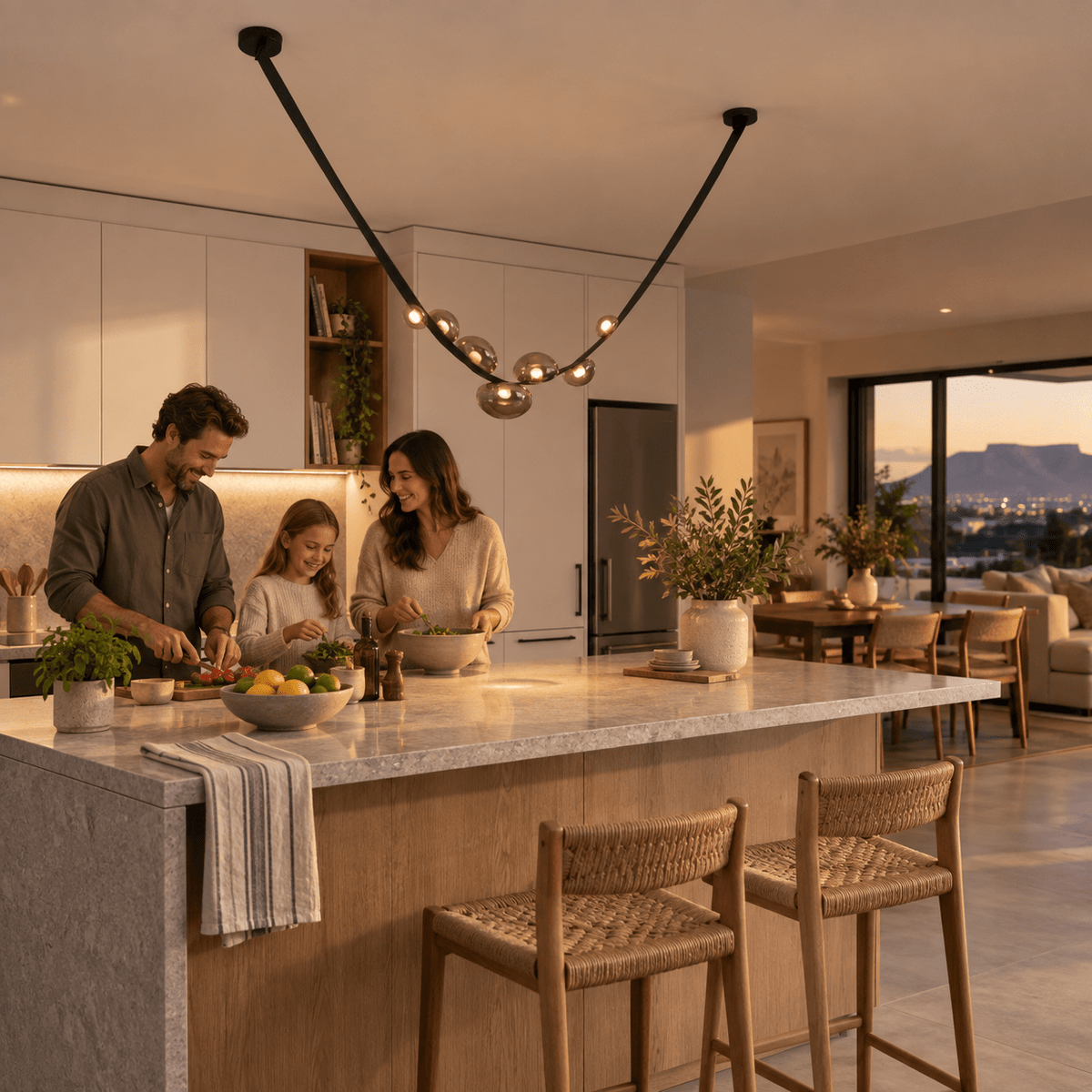 Lazy Leather LED Pendant Light, lifestyle scene 1