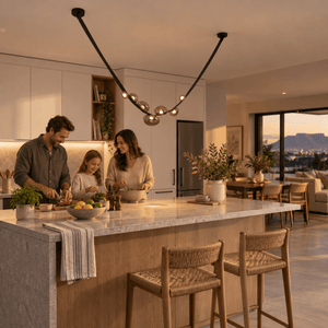 Lazy Leather LED Pendant Light, lifestyle scene 1