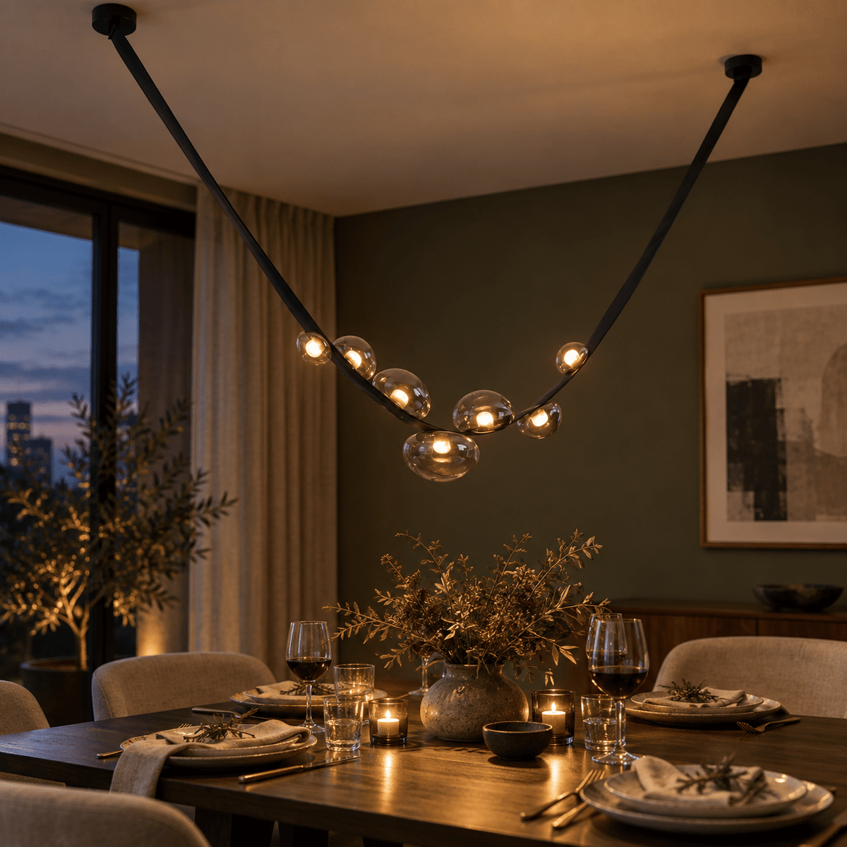 Lazy Leather LED Pendant Light, lifestyle scene 2