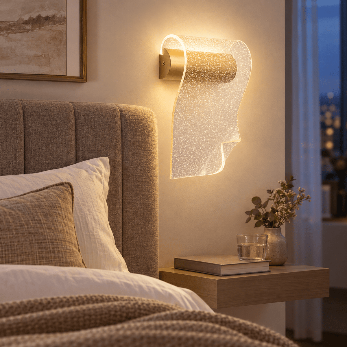 Gold Wave LED Wall Light, lifestyle scene 2