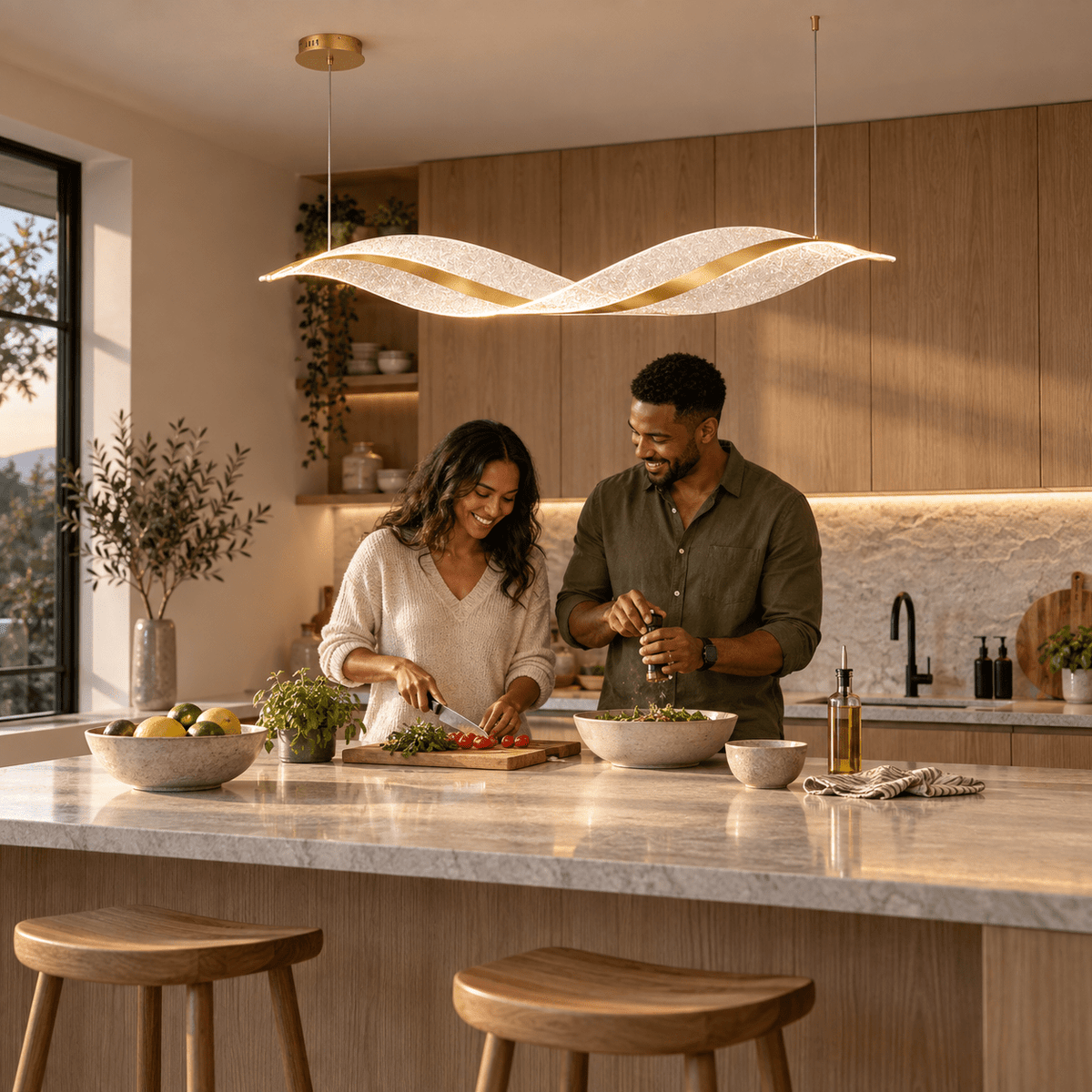 Gold Butterfly LED Pendant Light, lifestyle scene 1