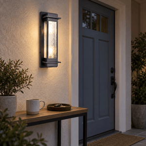 Adam Ribbed Glass Outdoor Wall Light lifestyle image 1