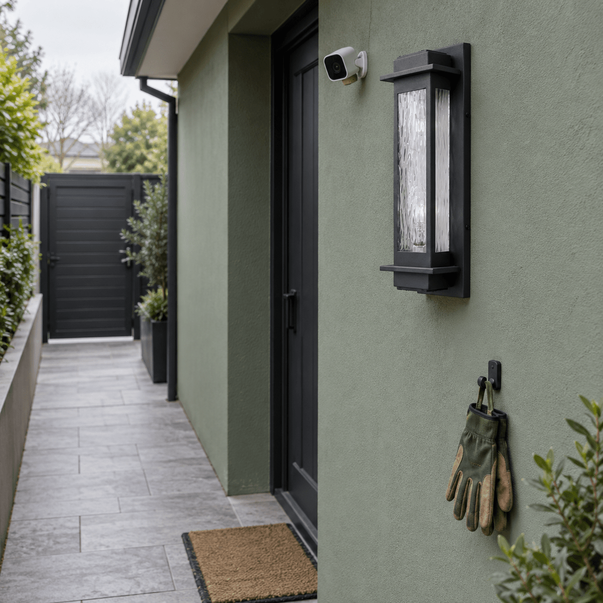Adam Ribbed Glass Outdoor Wall Light lifestyle image 2